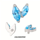 Pointes de piercing en titane avec zircon