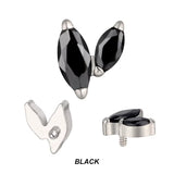 Pointes de piercing en titane avec zircon