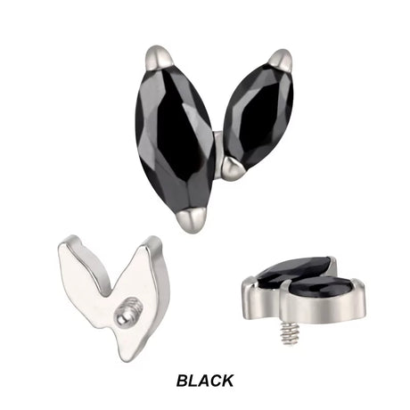 Pointes de piercing en titane avec zircon