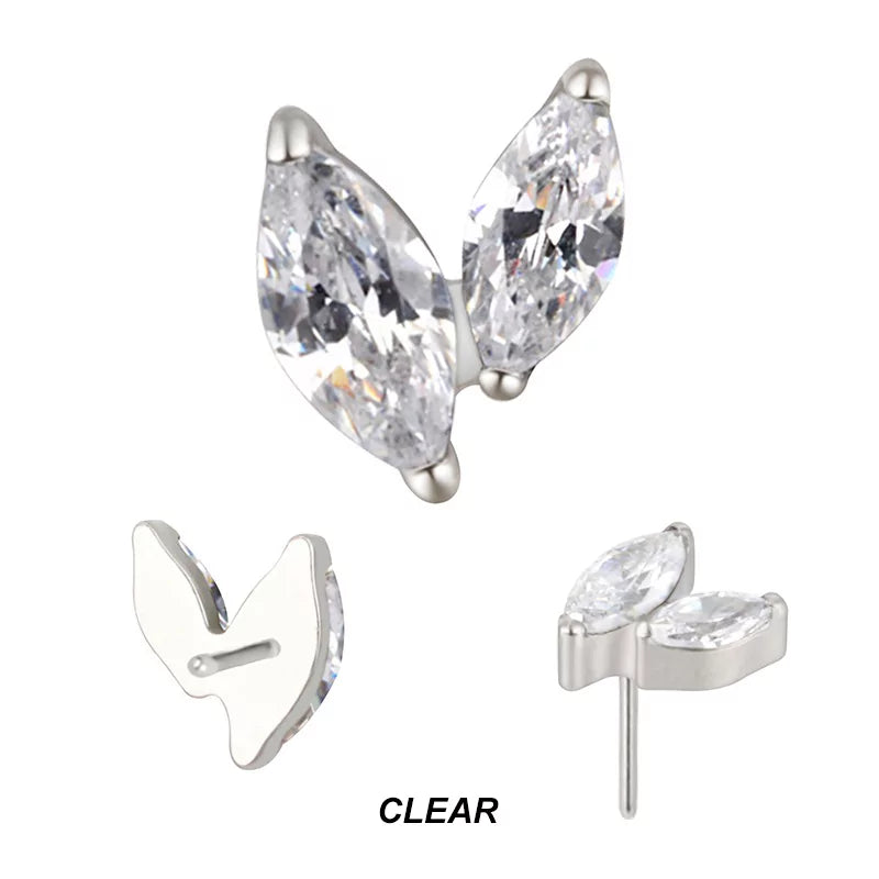 Pointes de piercing en titane avec zircon