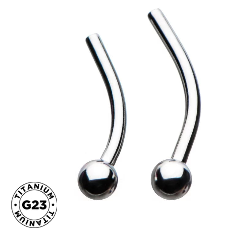 Labret incurvé à pousser en titane