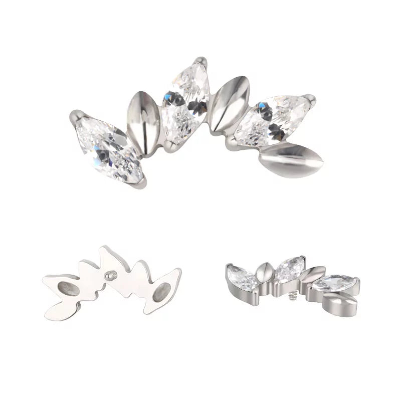 Bague en titane alternative marquise