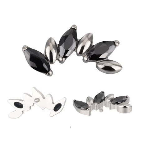 Bague en titane alternative marquise