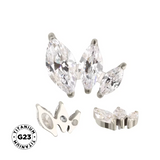 Bague en titane avec marquise arrangée