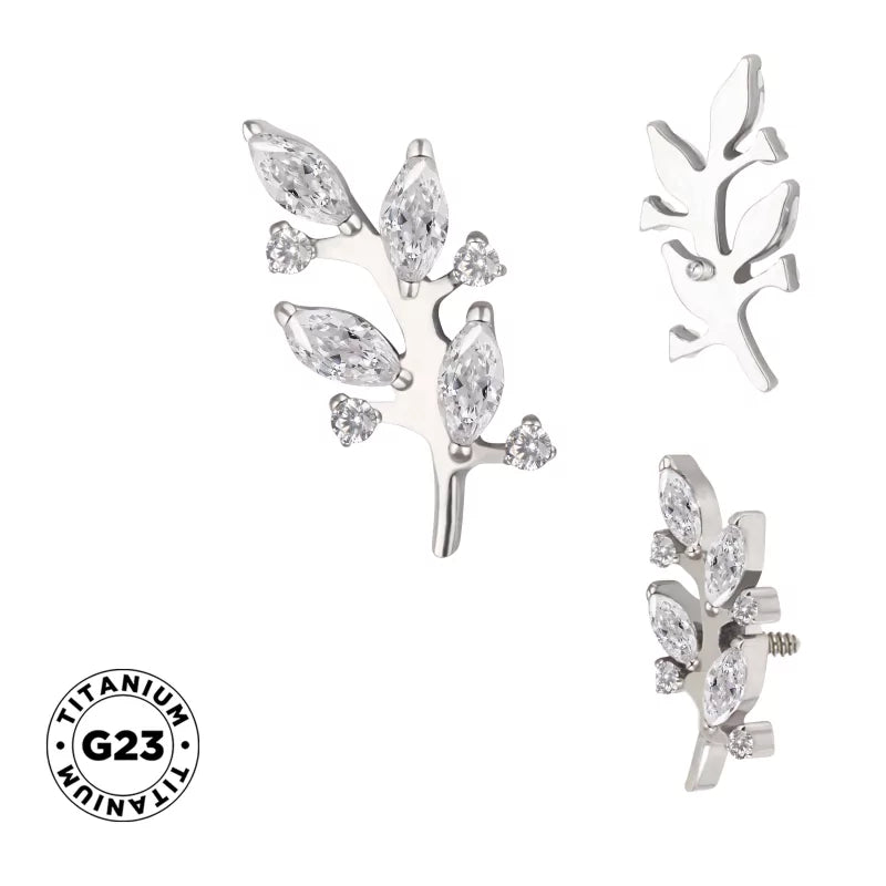 Bague en titane forme branche