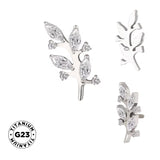 Bague en titane forme branche