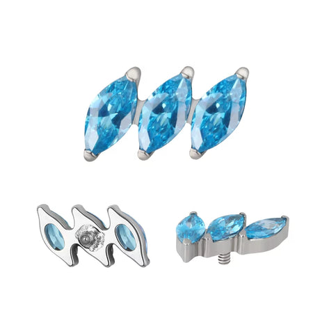 Bague en titane marquise diagonale