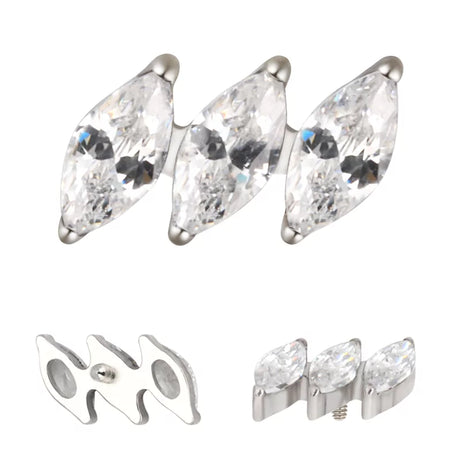 Bague en titane marquise diagonale