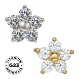 Bague en titane fleur