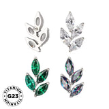 Bague en titane forme feuille