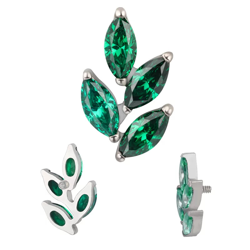 Bague en titane forme feuille