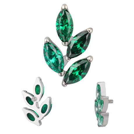 Bague en titane forme feuille