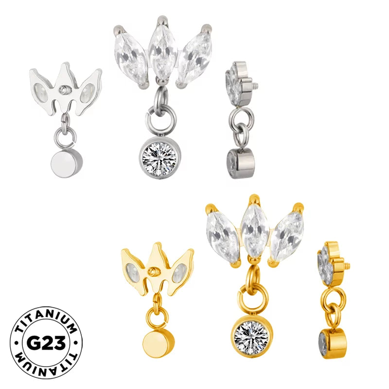 Bague en titane sertie en marquise