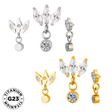 Bague en titane sertie en marquise