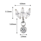 Bague en titane sertie en marquise