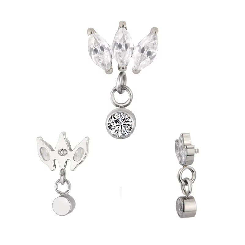 Bague en titane sertie en marquise