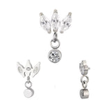 Bague en titane sertie en marquise