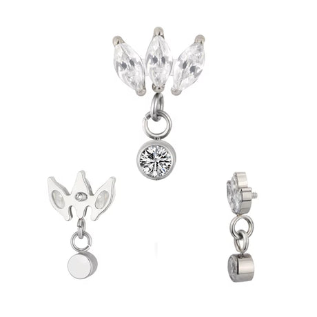 Bague en titane sertie en marquise