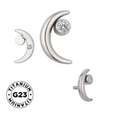 Bague en titane avec lunette lune