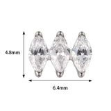 Bague en titane parallèle marquise