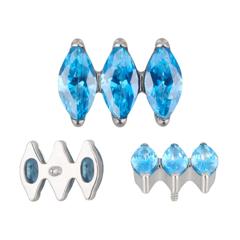 Bague en titane parallèle marquise