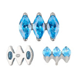 Bague en titane parallèle marquise