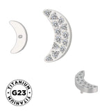 Bague en titane pavée de lune