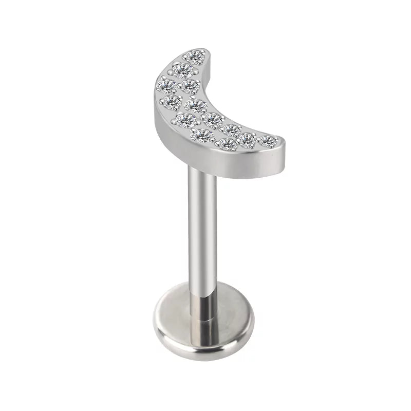 Bague en titane pavée de lune