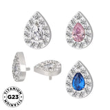 Bague en titane sertie de poire