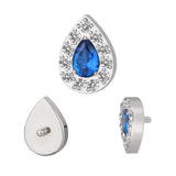 Bague en titane sertie de poire