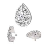 Bague en titane sertie de poire