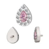 Bague en titane sertie de poire