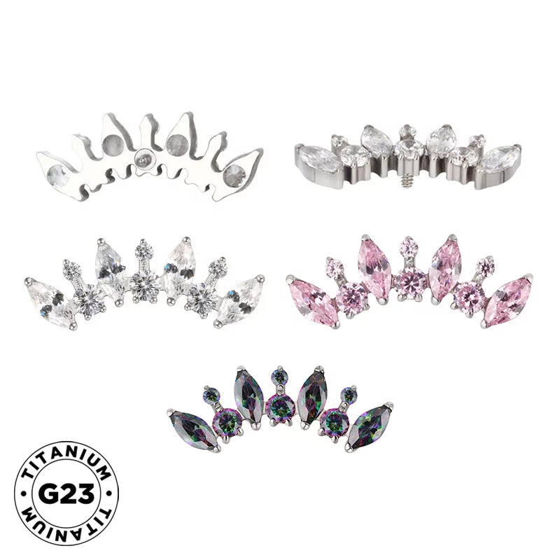 Bague en titane ronde et marquise