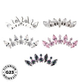 Bague en titane ronde et marquise