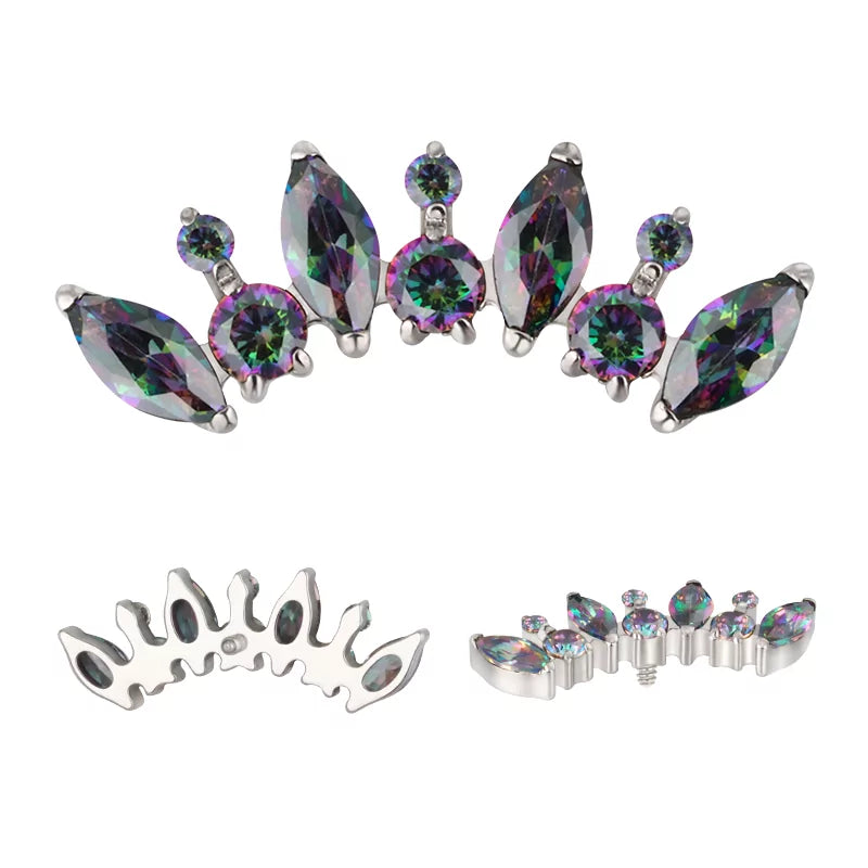 Bague en titane ronde et marquise