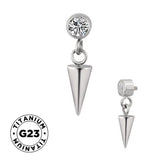 Bague en titane avec pointe et sertissage