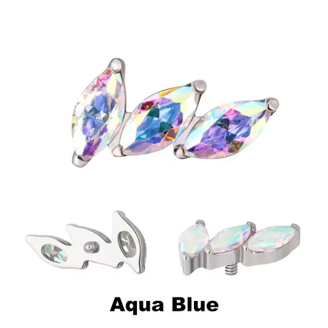 Embouts d'anneau en titane à 3 griffes en éventail incurvé