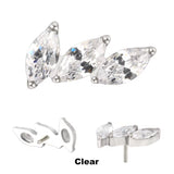 Embouts d'anneau en titane à 3 griffes en éventail incurvé