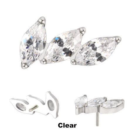 Embouts d'anneau en titane à 3 griffes en éventail incurvé