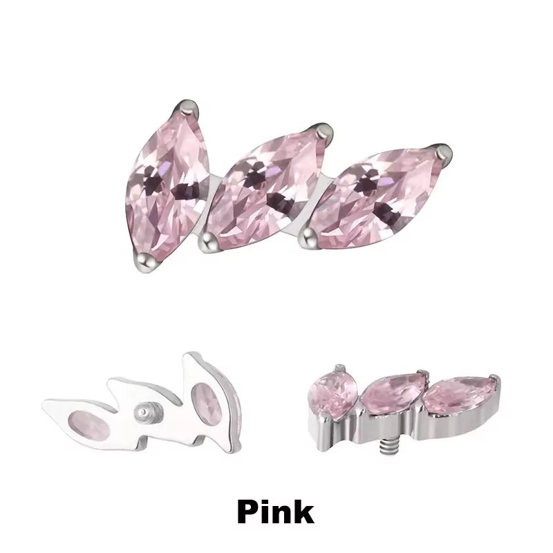 Embouts d'anneau en titane à 3 griffes en éventail incurvé