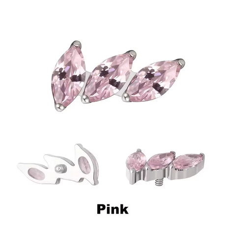 Embouts d'anneau en titane à 3 griffes en éventail incurvé