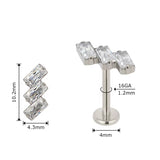 Embouts d'anneau en titane 3 sertissages rectangulaires