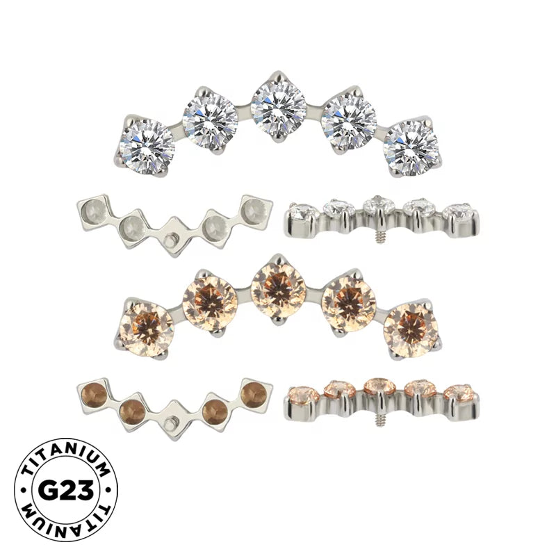 Embouts d'anneau en titane 5 griffes sertis de zirconium