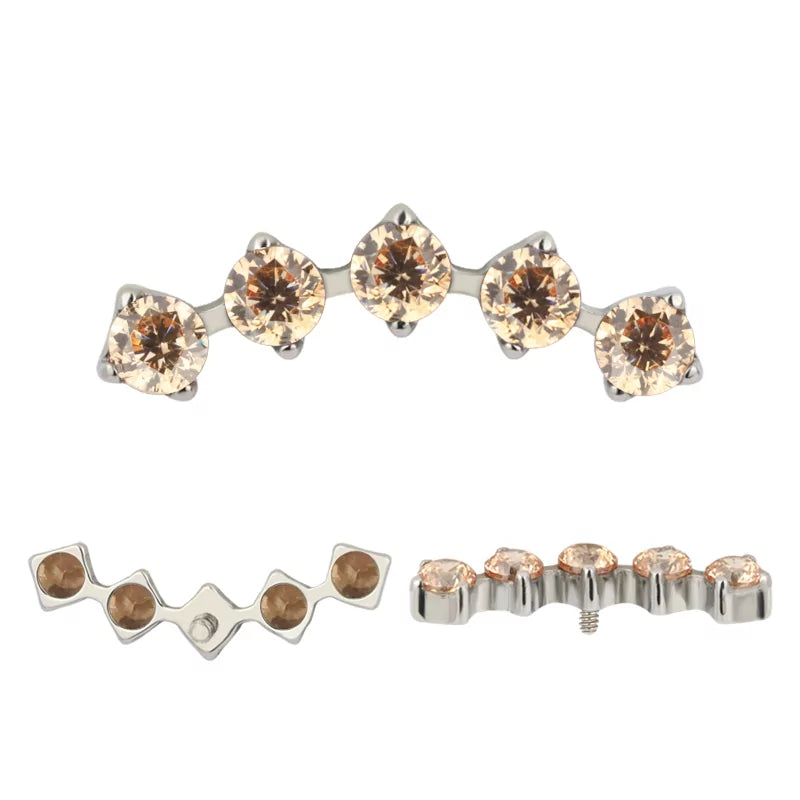 Embouts d'anneau en titane 5 griffes sertis de zirconium