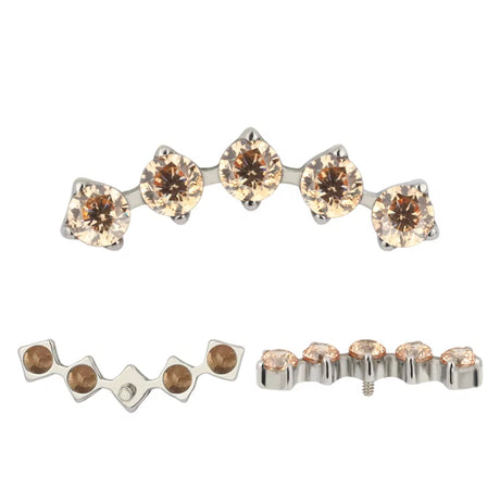 Embouts d'anneau en titane 5 griffes sertis de zirconium