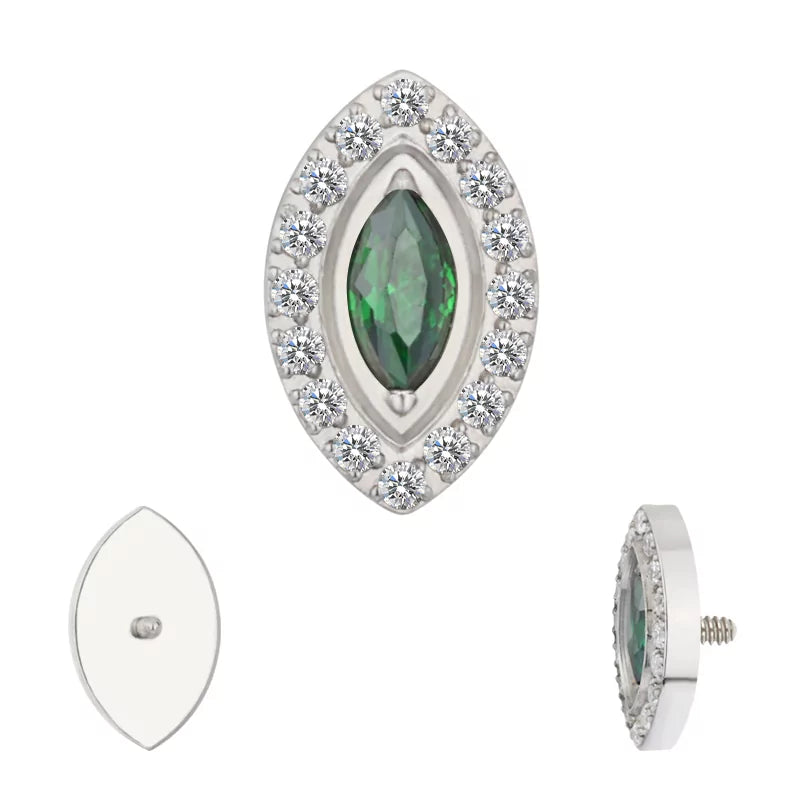 Conseils d'anneau en titane sertis en chaton marquise