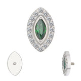 Conseils d'anneau en titane sertis en chaton marquise