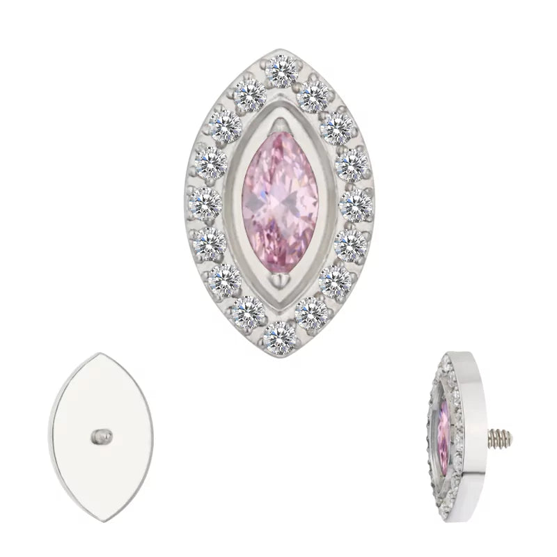 Conseils d'anneau en titane sertis en chaton marquise