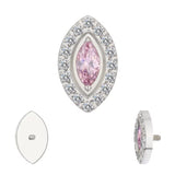 Conseils d'anneau en titane sertis en chaton marquise