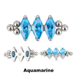 Bague en titane avec triple perle et sertissage